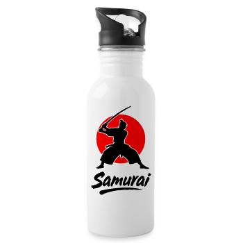 Samurai - Trinkflasche mit integriertem Trinkhalm - Weiß - Rechts