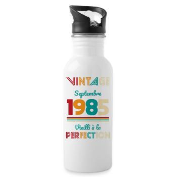 Anniversaire 40 ans - Vintage - Septembre 1985 - Gourde avec paille intégrée - blanc - Droite