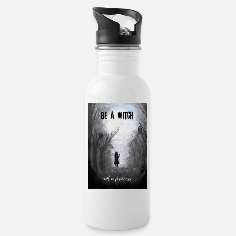 Mystische Hexe Wald Illustration Sei Hexe - Trinkflasche mit integriertem Trinkhalm - Weiß