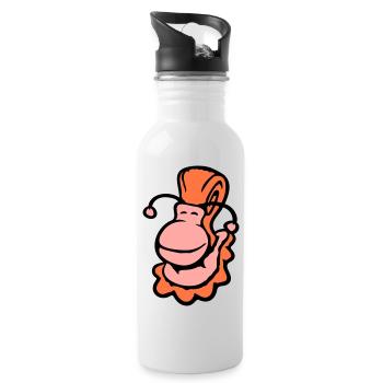 Schneckenhaus Schnecke Nacktschnecke lächelt süß - Trinkflasche mit integriertem Trinkhalm - Weiß - Rechts