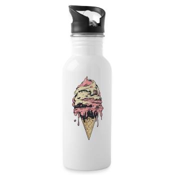 Eiscreme Eis - Water bottle with straw - white - Right