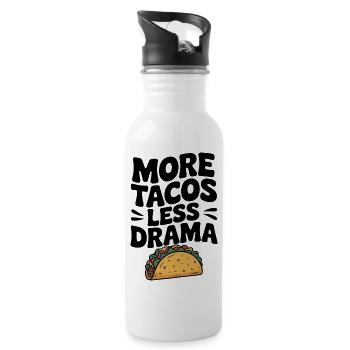 Plus de tacos, moins de drame - Gourde avec paille intégrée - blanc - Droite