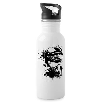 Cartoon of a carnivorous plant - Water bottle with straw - white - Right