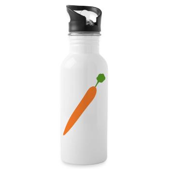 Vibrant Carrot Illustration for Food Lovers - Water bottle with straw - white - Right