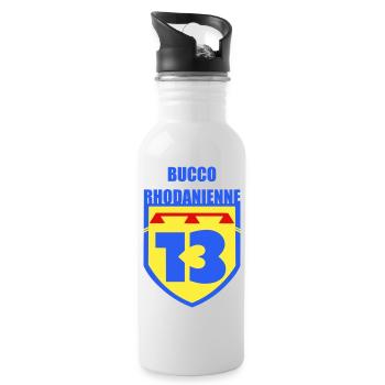 Wappen 13 Bucco Rhodanienne - Trinkflasche mit integriertem Trinkhalm - Weiß - Rechts