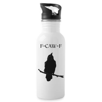 Corbeau sur Branche F-Caw-F - Gourde avec paille intégrée - blanc - Droite