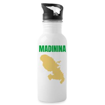 T-shirt Madinina carte Martinique - Gourde avec paille intégrée - blanc - Droite