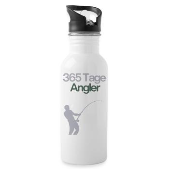 365 Days Angler – Angler Gift - Water bottle with straw - white - Right