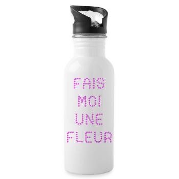 FAIS-MOI UNE FLEUR !  - Gourde avec paille intégrée - blanc - Droite