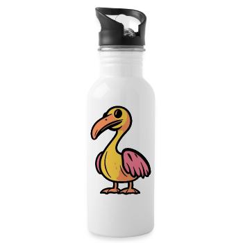 Pelikan Vogel Halloween Zombie - Trinkflasche mit integriertem Trinkhalm - Weiß - Rechts