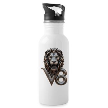 V8  - Trinkflasche mit integriertem Trinkhalm - Weiß - Rechts
