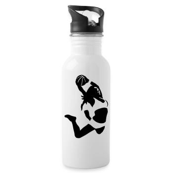 Basketball Girl - Water bottle with straw - white - Right