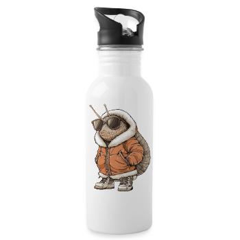 Schnecke Cool Winter - Trinkflasche mit integriertem Trinkhalm - Weiß - Rechts
