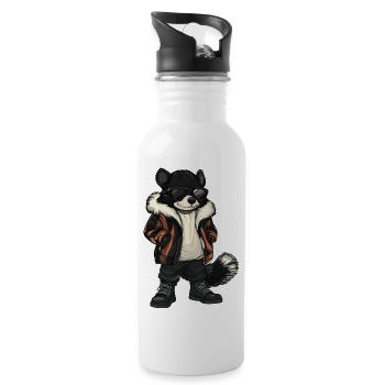 Skunk Hiver frais - Gourde avec paille intégrée - blanc - Droite
