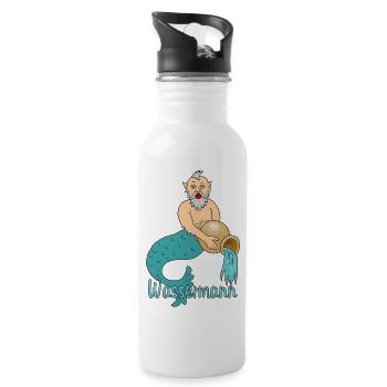 Wassermann Sternzeichen - Trinkflasche mit integriertem Trinkhalm - Weiß - Rechts