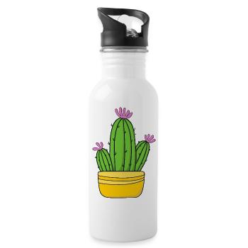 Cactus - Water bottle with straw - white - Right