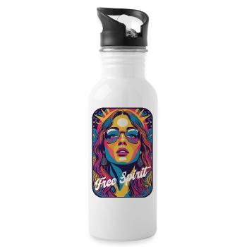 Kandi PLUR Rave Free Spirit Pop Art - Water bottle with straw - white - Right