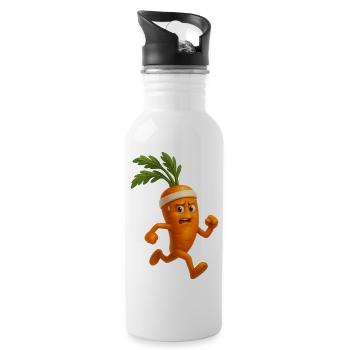 Jogging Karotten  - Trinkflasche mit integriertem Trinkhalm - Weiß - Rechts