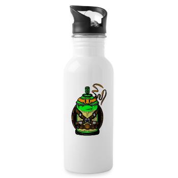 Neon Green Spray Grenade Outfit - Water bottle with straw - white - Right