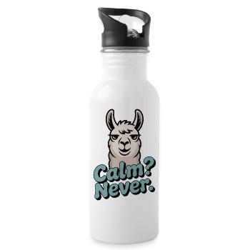Calm? Never. – Zero serenity - Water bottle with straw - white - Right