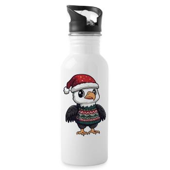 Noël de l’Aigle - Gourde avec paille intégrée - blanc - Droite