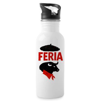Feria – Baskenland - Trinkflasche mit integriertem Trinkhalm - Weiß - Rechts