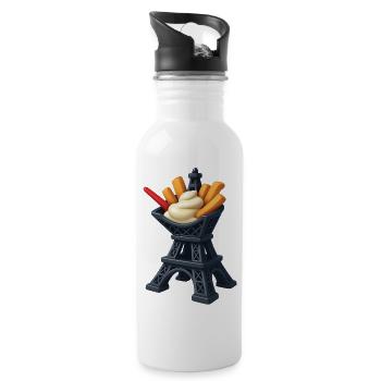 FRANZÖSISCHE FRIES #2 – Bellegique - Trinkflasche mit integriertem Trinkhalm - Weiß - Rechts