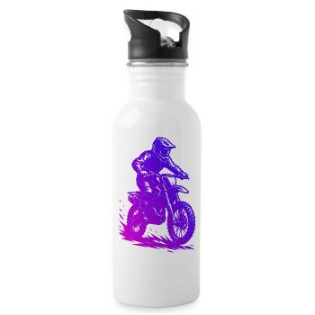 Conception vintage de motocross pour le motocross - Gourde avec paille intégrée - blanc - Droite