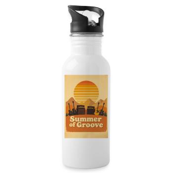 Groovy Seventies Sunset with Festival Energy - Water bottle with straw - white - Right