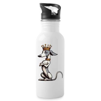 Whippet Greyhound Whippets Greyhound Owner - Water bottle with straw - white - Right
