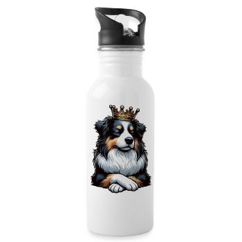 Australian Shepherd Aussie Aussiebesitzer Aussies - Trinkflasche mit integriertem Trinkhalm - Weiß - Rechts