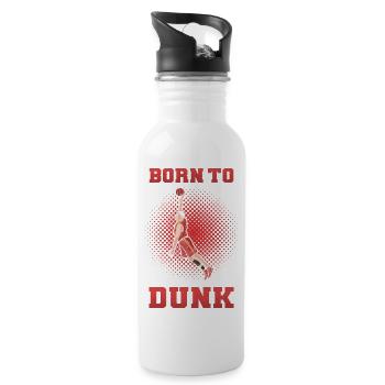 Born to Dunk – Basketball Saying - Water bottle with straw - white - Right