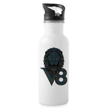 V8 - Trinkflasche mit integriertem Trinkhalm - Weiß - Rechts