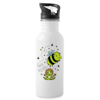 Bee Weird 8th Birthday Guinea Pig Bee - Water bottle with straw - white - Right