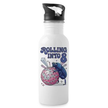 Rolling Into 8 Disco-Mistkäfer - Gourde avec paille intégrée - blanc - Droite