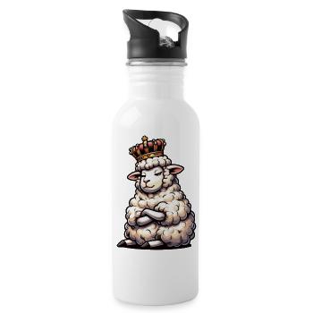 Sheep Sheep Shepherd Sheep Keeper Ram - Water bottle with straw - white - Right