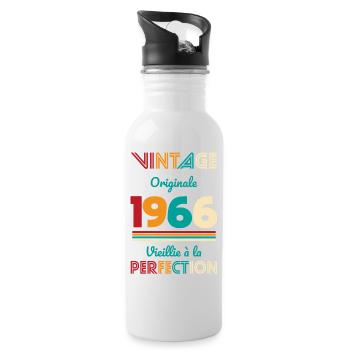1966 – Vintage – Aged to perfection - Water bottle with straw - white - Right
