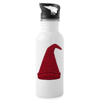 Gnome hat in embroidered look (printed) - Water bottle with straw - white - Right