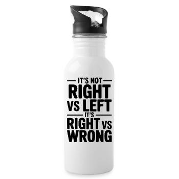 Es ist nicht rechts gegen links, sondern richtig gegen falsch - Trinkflasche mit integriertem Trinkhalm - Weiß - Rechts