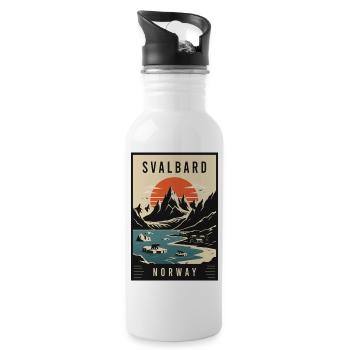 Entdecken Sie die Polarabenteuer von Svalbard in Norwegen - Trinkflasche mit integriertem Trinkhalm - Weiß - Rechts