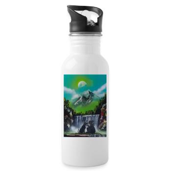 Lunar Cascading Love - Water bottle with straw - white - Right