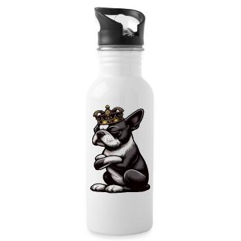 Boston Terrier Boston terrier besitzer Bostie  - Trinkflasche mit integriertem Trinkhalm - Weiß - Rechts