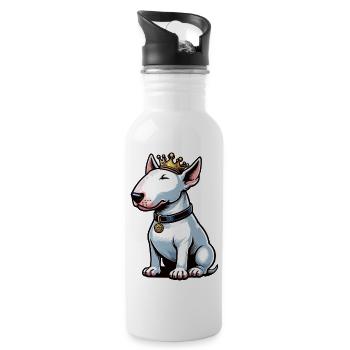 Miniatur Bullterrier Bully Bullterrierbesitzer - Trinkflasche mit integriertem Trinkhalm - Weiß - Rechts