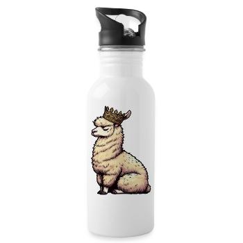 alpaca llama owner alpaca llamas llamas llamas - Water bottle with straw - white - Right