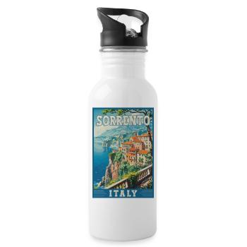 Sorrente, Italie, Paradis Méditerranéen, Art de voyage - Gourde avec paille intégrée - blanc - Droite