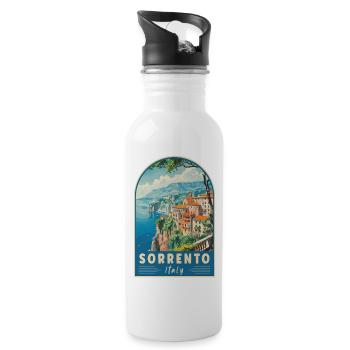 Sorrente, Italie, Paradis Méditerranéen, Art de voyage - Gourde avec paille intégrée - blanc - Droite