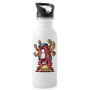 Bunte Monster-Tentakel - Trinkflasche mit integriertem Trinkhalm - Weiß - Rechts