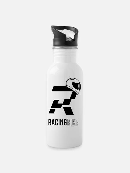 RACING_BIKE02 - Gourde avec paille intégrée - blanc