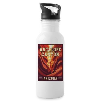 Experience Wonders of Antelope Canyon in Arizona - Water bottle with straw - white - Right