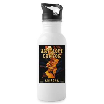 Discover Wonders of Antelope Canyon in Arizona - Water bottle with straw - white - Right